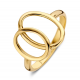 Geelgouden ring met twee open ovale vormen - 233780