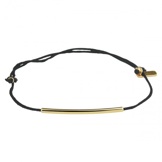 Nylon armbandje met gouden buisje - 233773