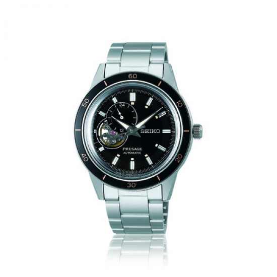 Seiko Presage heren horloge zwarte plaat 50m - 233877