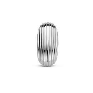 Zilveren hanger ovaal met lengte strepen - 233941