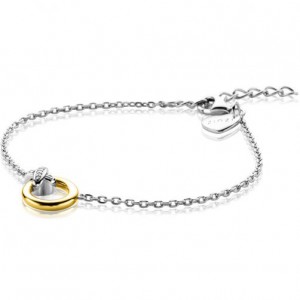 Zinzi armband met open vergulde cirkel met kruisjegezet met zirconia's - 234210 Zinzi armband met open vergulde cirkel met kruisjegezet met zirconia's - 234210