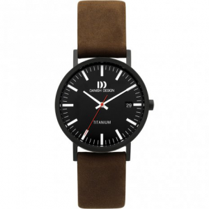 Danish design titanium horloge met lederen band - 234608 Danish design titanium horloge met lederen band - 234608