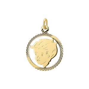 Gouden kinder hoofdje met  rand 19mm - 234651 Gouden kinder hoofdje met  rand 19mm - 234651