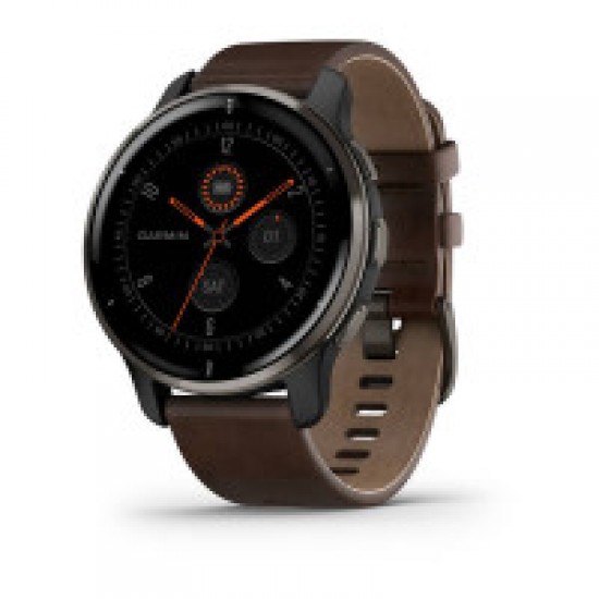 Garmin venu 2 plus, GPS, Black+Slate, leather - 234735