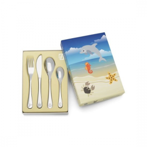 Kinder bestek 4 delig zeedieren - 234869 Kinder bestek 4 delig zeedieren - 234869