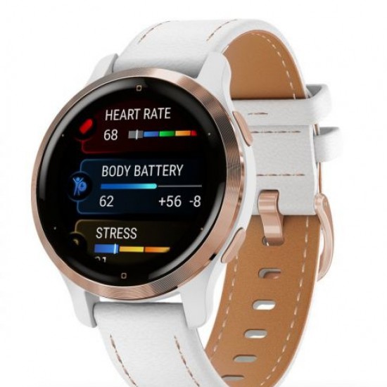 Garmin venu 2 plus, GPS,Wi-Fi, rosegold+white, leather - 234740