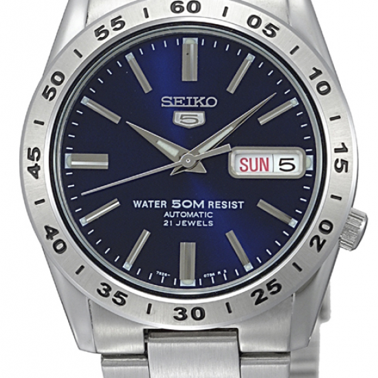 Seiko herenhorloge automaat met blauwe plaat - 234755