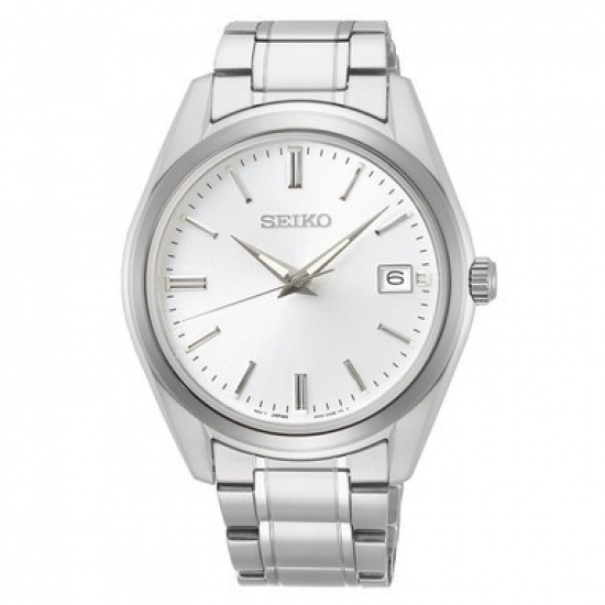 Seiko herenhorloge met lichtgrijze plaat 100m saffier glas - 234756