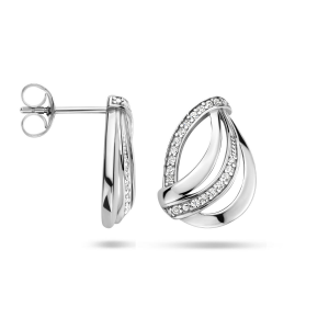 Zilveren oorknopje met zirconia - 234793