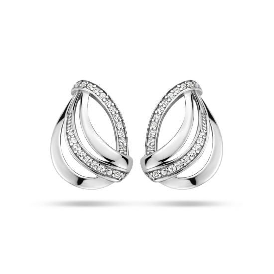 Zilveren oorknopje met zirconia - 234793