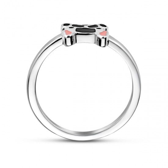 Zilveren ring buldog kleur - 234822