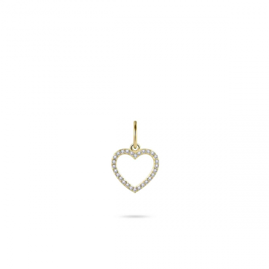 Gouden hanger hart met zirconia - 234908