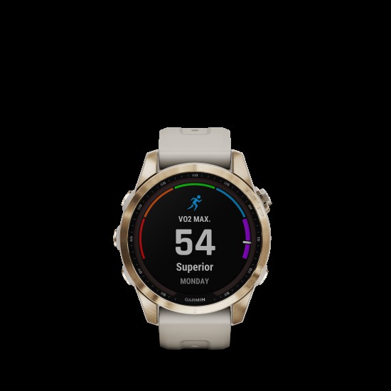 Garmin; Fenix 7S creamgold titanium met light sand polsband - 234912