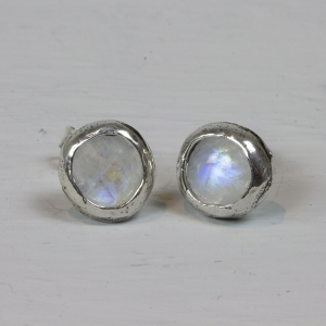 Jeh oorknop zilver oxy shiny met maansteen - 234917 Jeh oorknop zilver oxy shiny met maansteen - 234917