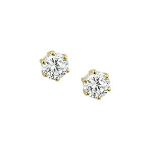 Geelgoud oorknoppen met zirconia 4.5mm prijs per stuk - 234943 Geelgoud oorknoppen met zirconia 4.5mm prijs per stuk - 234943