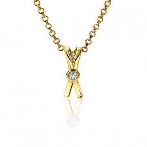 ZINZI hangerverguld  kruislings met zirconia - 234991