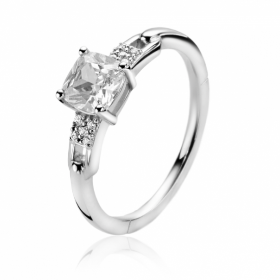 ZINZI ring vierkant midden zirconia en pave zirconia - 234996