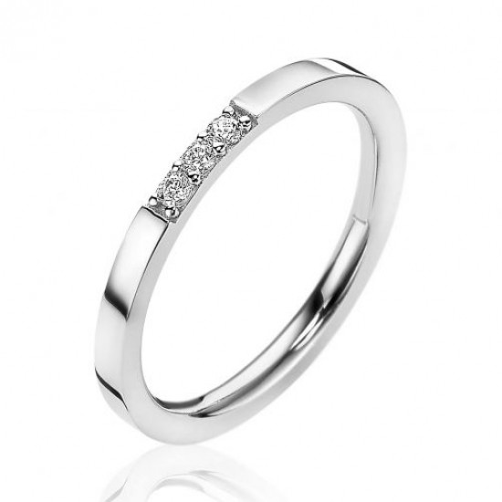 ZINZI zilveren ring met 3 zirconia/s - 235144