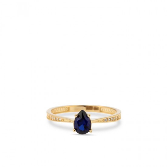 Swingjewels ring met blauwe peervormige zirconia - 235157