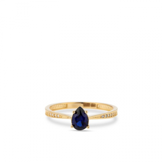 Swingjewels ring met blauwe peervormige zirconia - 235157