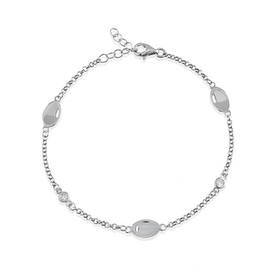 Swing jewels zilveren armband ovaaltjes en jasseron - 235160