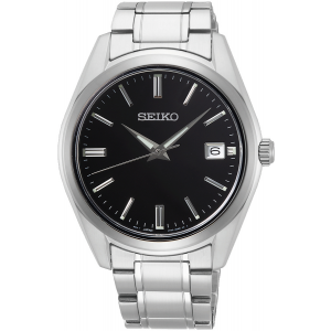 Seiko heren horloge met zwarte plaat en saffiier glas - 235309 Seiko heren horloge met zwarte plaat en saffiier glas - 235309