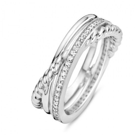 Rosa di luca ring kruislings model met zirconia - 235278