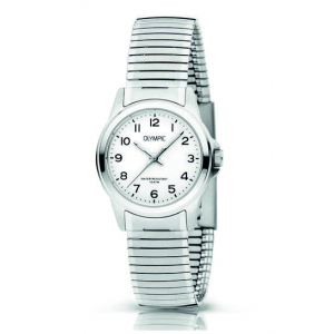 Olympic horloge met rekband , witte plaat - 235283 Olympic horloge met rekband , witte plaat - 235283