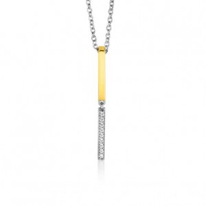 Zinzi hanger gg verg. staafje half met zirconia&#39;s - 235420