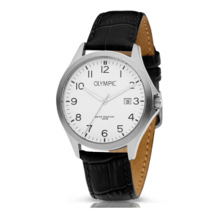 Olympic heren horloge met leren band - 235318