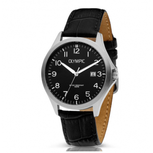 Olympic heren horloge met leren band - 235319