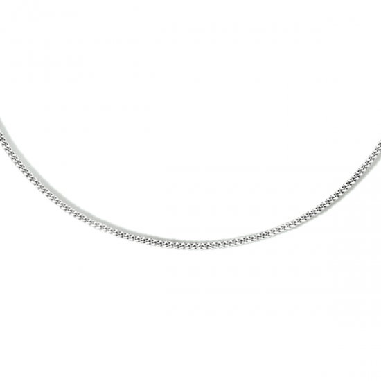 Zilveren gerhodineerd gourmet collier  45cm 1.1mm - 235363