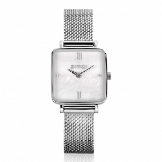 Zinzi watch mini zilverklleur met parelmoer plaat - 235554