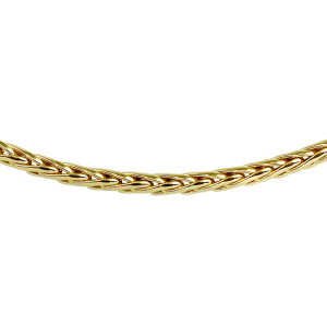 Geelgouden collier met zilveren kern vossenstaart - 235713