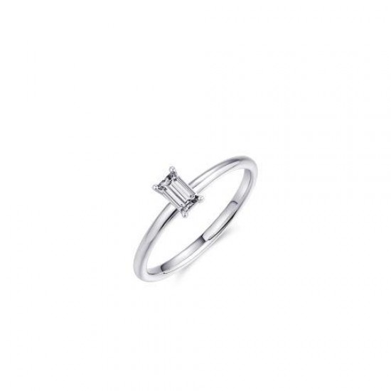 Zilveren ring met baquette zirconia - 235793