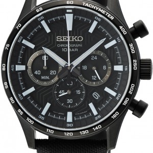 Seiko horlogezwarte kwast en wijzerplaat chono 10bar - 235889 Seiko horlogezwarte kwast en wijzerplaat chono 10bar - 235889