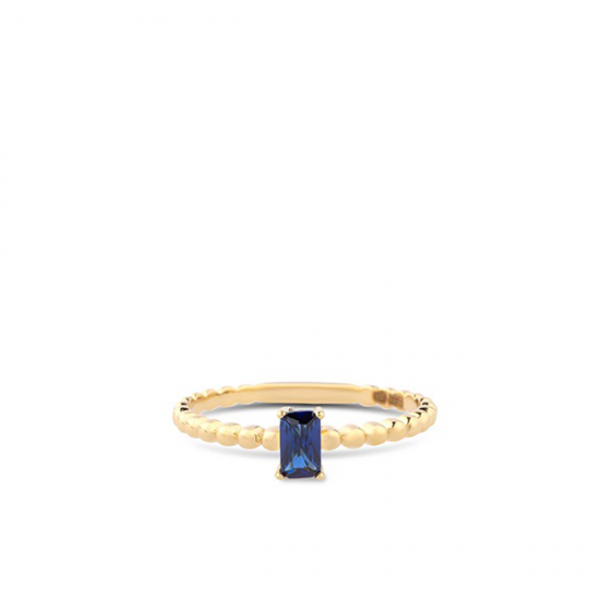 Swing jewels ring met blauwe steen en parelrand ring - 235922