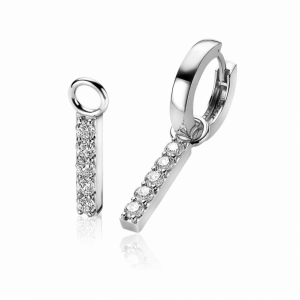 Zinzi creoolhangers staafje met zirconia's - 236121