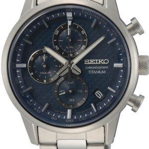 Seiko heren horloge met blauwe plaat titanium - 236227 Seiko heren horloge met blauwe plaat titanium - 236227
