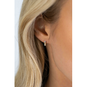 Zinzi oorknop 3 bolletjes bicolor met zirconia - 236232