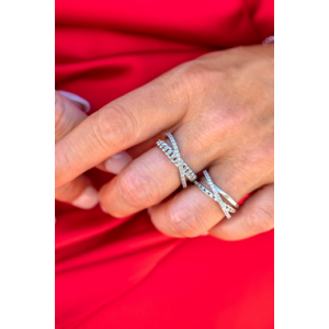 Zinzi crossover ring gourmet en zirconia's - 2007967 Zinzi crossover ring gourmet en zirconia's - 2007967