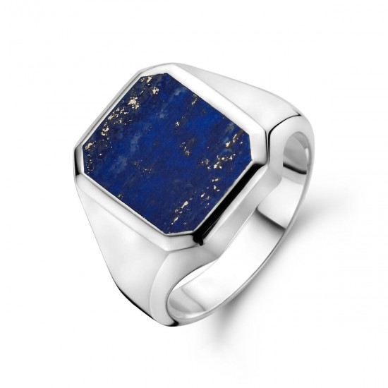 zegelring massief lapis 13 x 11mm - 2008004