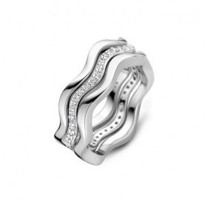 Rosa di Luca ring zilver  met zirconia 3 in 1 model - 2008077
