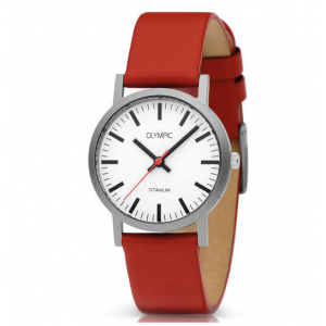 Josh dames horloge titanium met rode band - 2008158 Josh dames horloge titanium met rode band - 2008158