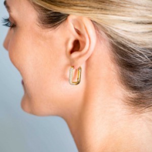 Zinzi klapcreolen gg. verguld zirconia rechthoek 18x3 - 2008192 Zinzi klapcreolen gg. verguld zirconia rechthoek 18x3 - 2008192