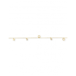 Gouden enkelbandje met 7 bedeltjes - 2008237 Gouden enkelbandje met 7 bedeltjes - 2008237