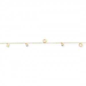 Gouden enkelbandje met 7 bedeltjes - 2008237