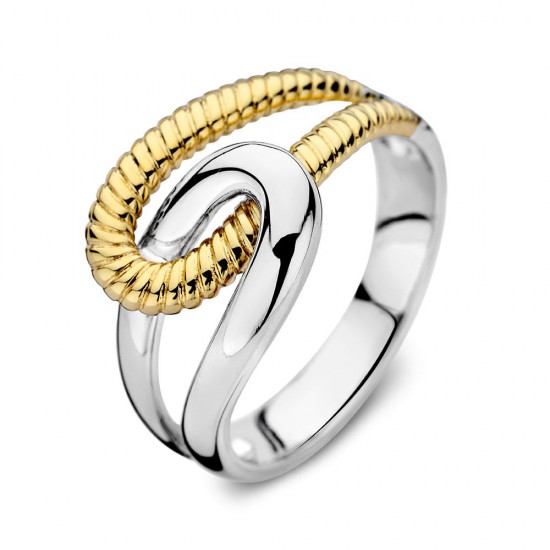 Zilver met gouden ring open model - 2008278