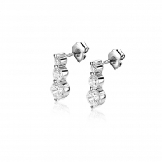 Zinzi oorknop aflopen zirconia's - 2008397