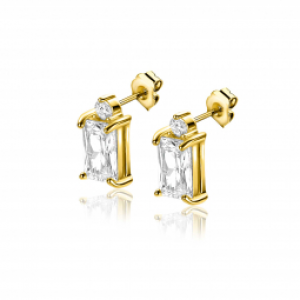 Zinzi zilveren oorknopjes gg verg. baquette en rond zirconia - 2008413 Zinzi zilveren oorknopjes gg verg. baquette en rond zirconia - 2008413